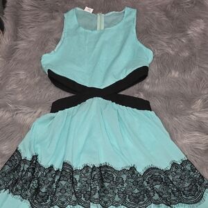 Sheer Dress with Lace Detail